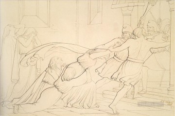  Rafael Pintura Art%C3%ADstica - Elgiva confiscada por orden de Odo, arzobispo de Canterbury, el prerrafaelita John Everett Millais